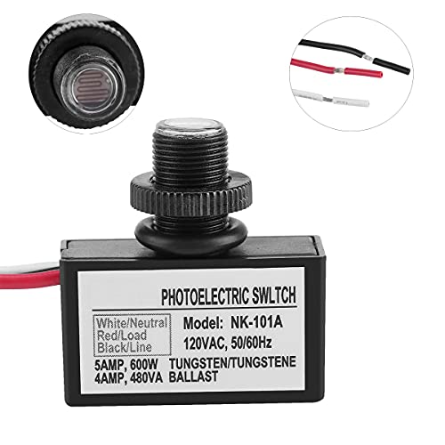 2 Pack Light Control Sensor Button Switch,2 Pack Photoelectric Switch,120V AC Outdoor Hard-Wired Post Eye Light Control, Dusk to Dawn Sensor,with Automatic Illumination Detection Circuit