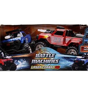 Jada Toys Battle Machines 1:16 Laser Combat RC Remote Control Car 2-Pack, 2.4 GHZ Red/Blue Truck, Toys for Kids and Adults (251109005)