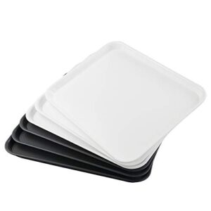 Waikhomes 6 Packs Fast Food Serving Tray, Plastic Breakfast Serving Trays, Rectangle Non Slip Tray
