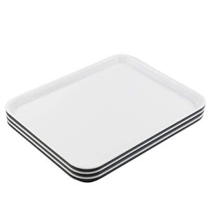 Waikhomes 6 Packs Fast Food Serving Tray, Plastic Breakfast Serving Trays, Rectangle Non Slip Tray