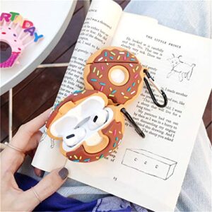 Jowhep Case for AirPod Pro 2019/Pro 2 Gen 2022 Cartoon Cute Silicone Cover with Keychain Fashion Funny Soft Skin for Air Pods Pro Girls Women Boys Kawaii Shell Fun Cases for AirPods Pro Brown Donuts