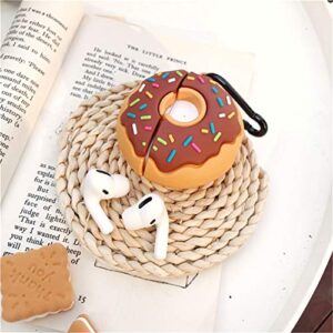 Jowhep Case for AirPod Pro 2019/Pro 2 Gen 2022 Cartoon Cute Silicone Cover with Keychain Fashion Funny Soft Skin for Air Pods Pro Girls Women Boys Kawaii Shell Fun Cases for AirPods Pro Brown Donuts