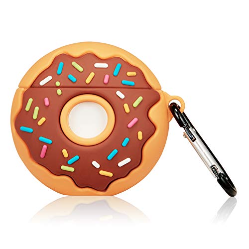 Jowhep Case for AirPod Pro 2019/Pro 2 Gen 2022 Cartoon Cute Silicone Cover with Keychain Fashion Funny Soft Skin for Air Pods Pro Girls Women Boys Kawaii Shell Fun Cases for AirPods Pro Brown Donuts