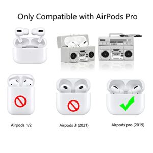 Suublg Cartoon Case with Keychain for Airpods Pro, Funny 3D Cool Design Silicone Charging Case Protective Cover Compatible for Airpods Pro 2019