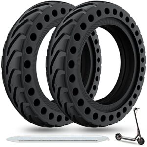cooryda solid tire for xiaomi m365 electric scooter mijia mi m365 pro/gotrax gxl v2/gotrax xr, 8.5 inches electric scooter wheels 8 1/2'' front or rear replacement honeycomb solid tires(2 piece)