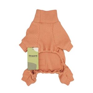 Fitwarm Turtleneck Thermal Dog Clothes Puppy Pajamas Doggie Outfits Cat Onesies Jumpsuits Salmon Small