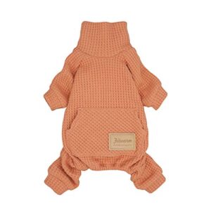 Fitwarm Turtleneck Thermal Dog Clothes Puppy Pajamas Doggie Outfits Cat Onesies Jumpsuits Salmon Small