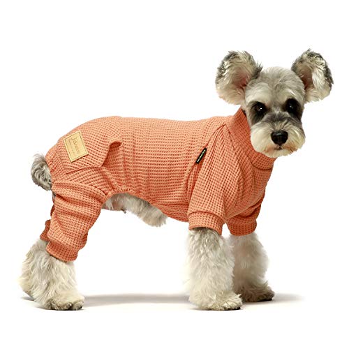 Fitwarm Turtleneck Thermal Dog Clothes Puppy Pajamas Doggie Outfits Cat Onesies Jumpsuits Salmon Small