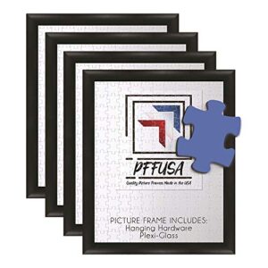 22"x28" picture frame | puzzle frame | poster frame | 1.25" black mdf | plexiglass and hanging hardware included | set of 4