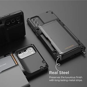 VRS DESIGN Damda Glide Pro for Galaxy Note 20, with [4 Cards] [Semi Auto] Premium Sturdy Credit Card Slot Wallet for Samsung Galaxy Note 20 5G Case 6.7 inch(2020) Black