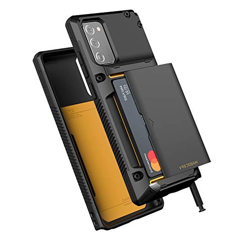 VRS DESIGN Damda Glide Pro for Galaxy Note 20, with [4 Cards] [Semi Auto] Premium Sturdy Credit Card Slot Wallet for Samsung Galaxy Note 20 5G Case 6.7 inch(2020) Black