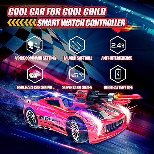 Pearlzus Voice RC Cars for Boys Age 8-12, Remote Control Car Toys Great Birthday Gift for Kids 6-12 Boys Girls, Hobby RC Cars with Gorgeous Light & Sound, 7 Year Old Boy Toys (RED)