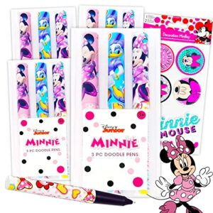disney minnie mouse pens for women kids adults ~ 12 pack minnie pens with minnie mouse stickers | minnie mouse office accessories supplies school supplies party favors
