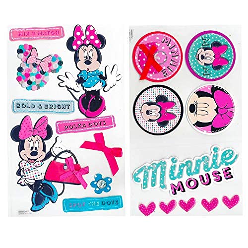 Disney Minnie Mouse Pens for Women Kids Adults ~ 12 Pack Minnie Pens with Minnie Mouse Stickers | Minnie Mouse Office Accessories Supplies School Supplies Party Favors