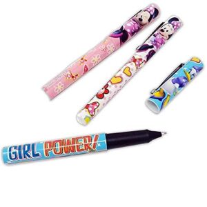 Disney Minnie Mouse Pens for Women Kids Adults ~ 12 Pack Minnie Pens with Minnie Mouse Stickers | Minnie Mouse Office Accessories Supplies School Supplies Party Favors