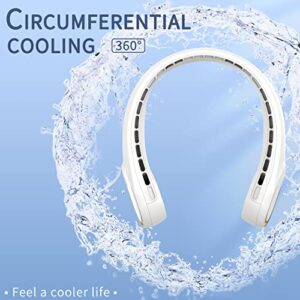 FrSara Neck Fan, Portable Fan Strong Wind, Upgraded 5200mAh, Upgraded Air Volume,360° Cooling, Quiet, No Hair Twisting, Even Air Volume On Both Sides, Non-Slip Material, Short Charging, Long Use Time