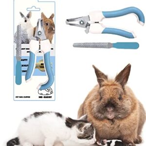 MR.RABBIT small pet animal nail clipper and file. Best bunny rabbit, cat & dog claw trimmer, the most professional exclusive home Grooming Kit safe for guinea pigs bunnies hamsters hedgehogs and birds