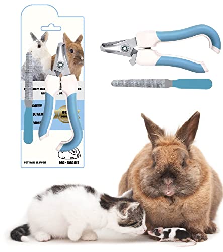 MR.RABBIT small pet animal nail clipper and file. Best bunny rabbit, cat & dog claw trimmer, the most professional exclusive home Grooming Kit safe for guinea pigs bunnies hamsters hedgehogs and birds