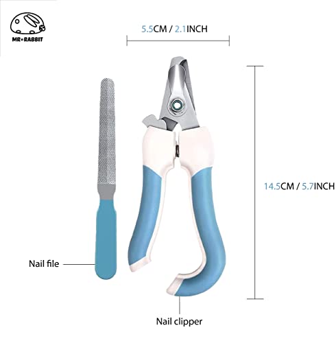 MR.RABBIT small pet animal nail clipper and file. Best bunny rabbit, cat & dog claw trimmer, the most professional exclusive home Grooming Kit safe for guinea pigs bunnies hamsters hedgehogs and birds