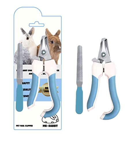 MR.RABBIT small pet animal nail clipper and file. Best bunny rabbit, cat & dog claw trimmer, the most professional exclusive home Grooming Kit safe for guinea pigs bunnies hamsters hedgehogs and birds