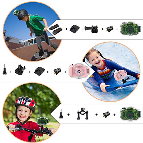 DEKER Kids Camera Underwater Waterproof Camera for Best Christmas Birthday Gifts for Boys Girls Age 3-12 HD Digital Video Camera Mini Children Camcorder Camera 2 Inch IPS Screen with 32GB Card (Green)