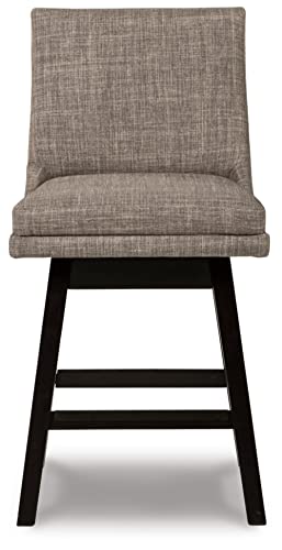 Signature Design by Ashley Tallenger 25" Upholstered Swivel Counter Height Barstool, 2 Count, Light Gray