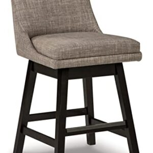 Signature Design by Ashley Tallenger 25" Upholstered Swivel Counter Height Barstool, 2 Count, Light Gray