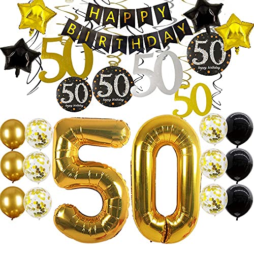 50th Birthday Decorations for Men Women 50th Birthday Party Decor 50 Years Old Birthday Decorations Balloons Over The Hill Party Supplies 50th