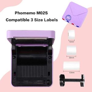 Phomemo M02S Pocket Thermal Printer- Bluetooth Photo Printer with 3 Rolls Colorful Sticker Paper, Compatible with iOS + Android for Plan Journal, Study Notes, Art Creation, Work, Gift