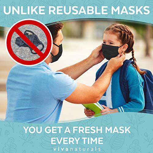 Kids Disposable Face Masks (50 Individually Wrapped Masks), Face Masks Kids Made With with Comfortable Earloops & Adjustable Metal Nose Strip, Premium 4-Ply Childrens Disposable Face Mask