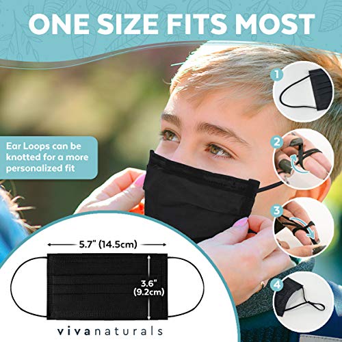 Kids Disposable Face Masks (50 Individually Wrapped Masks), Face Masks Kids Made With with Comfortable Earloops & Adjustable Metal Nose Strip, Premium 4-Ply Childrens Disposable Face Mask