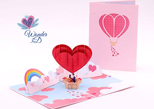 Wonder3D Pop Up Card for Valentines Day Pop Up Card, Valentines Day 3D Card, Happy Birthday, Happy Anniversary, Thank You, Get Well, Thinking of you, Anniversary card for her