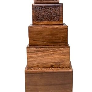 SMIURNS Wooden Urn - Rosewood Design Urns in Different Sizes- Small urns with Ashes Keepsake -Beautiful urns for Human Ashes Adult Male and Female- Casket and Decorative Urns Wooden Box (Large)