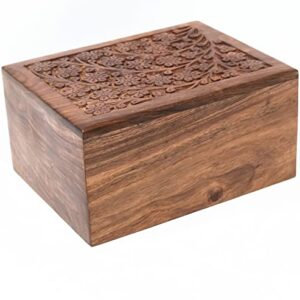 SMIURNS Wooden Urn - Rosewood Design Urns in Different Sizes- Small urns with Ashes Keepsake -Beautiful urns for Human Ashes Adult Male and Female- Casket and Decorative Urns Wooden Box (Large)