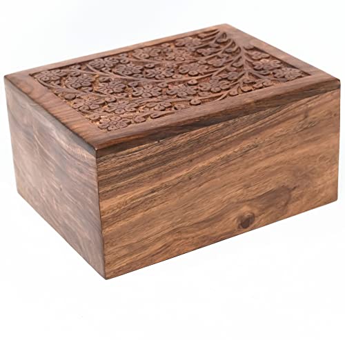 SMIURNS Wooden Urn - Rosewood Design Urns in Different Sizes- Small urns with Ashes Keepsake -Beautiful urns for Human Ashes Adult Male and Female- Casket and Decorative Urns Wooden Box (Large)