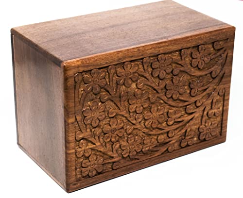 SMIURNS Wooden Urn - Rosewood Design Urns in Different Sizes- Small urns with Ashes Keepsake -Beautiful urns for Human Ashes Adult Male and Female- Casket and Decorative Urns Wooden Box (Large)