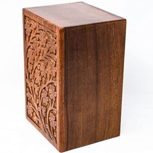 SMIURNS Wooden Urn - Rosewood Design Urns in Different Sizes- Small urns with Ashes Keepsake -Beautiful urns for Human Ashes Adult Male and Female- Casket and Decorative Urns Wooden Box (Large)