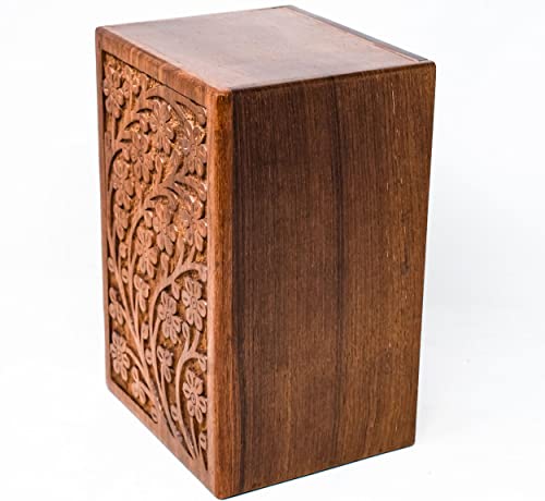 SMIURNS Wooden Urn - Rosewood Design Urns in Different Sizes- Small urns with Ashes Keepsake -Beautiful urns for Human Ashes Adult Male and Female- Casket and Decorative Urns Wooden Box (Large)