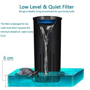 K1-Store Turtle Filter Aquarium Filter Low Water Level Internal Filter Waterfall Flow Aquarium Pump for Turtle Tank Fish Tank Reptiles Shrimp Frog Crab Tank Amphibian Tank(Filter 2020)