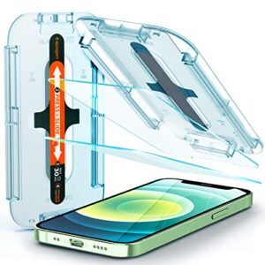 spigen tempered glass screen protector [glastr ez fit] designed for iphone 12 mini (2020) [5.4 inch] [case friendly] - 2 pack