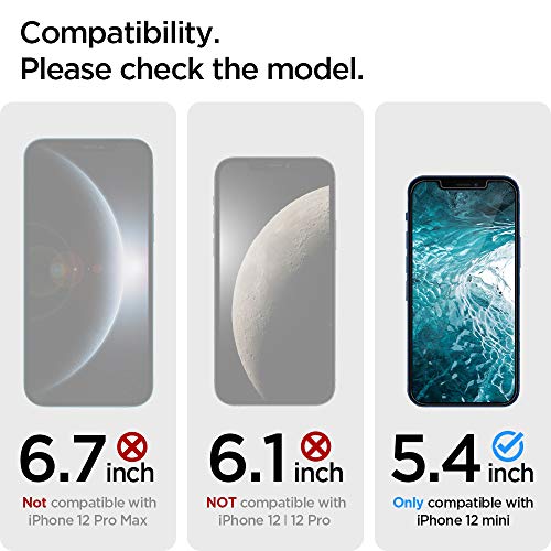 Spigen Tempered Glass Screen Protector [GlasTR EZ FIT] designed for iPhone 12 Mini (2020) [5.4 inch] [Case Friendly] - 2 Pack