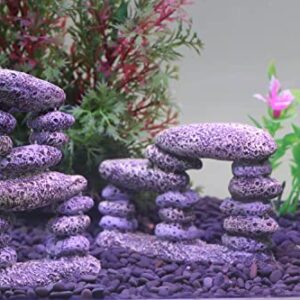 AQUA KT Aquarium Landscape Cobblestone Stacked Stones for Cichlid Fish Hiding Betta Hideout Tank Decoration, Pack of 2