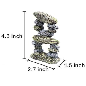 AQUA KT Aquarium Landscape Cobblestone Stacked Stones for Cichlid Fish Hiding Betta Hideout Tank Decoration, Pack of 2