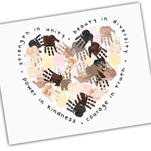 diversity art for kids hand prints strength in unity beauty in diversity power in kindness - promote unity celebrate diversity - unframed poster print 5x7" 8x10" 11x14" 16x20" or 24x36"