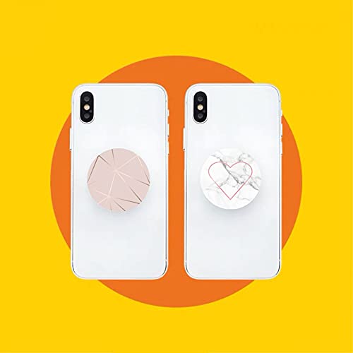 Cell Phone Stand Finger Holder - Pink Heart Rose Gold White Marble (3 Pack)