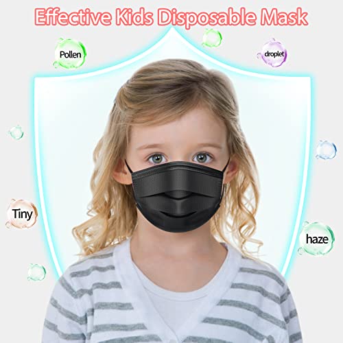 Kids Disposable Face Masks, 100 Pcs Childrens Disposable Face Mask, Disposable Kids Face Masks for Kids Boys Girls