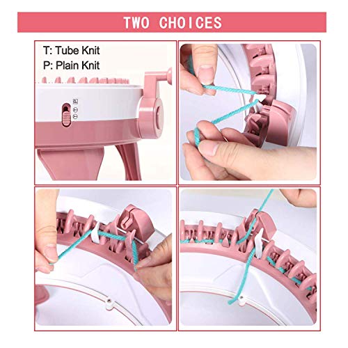 FYGAIN 48 Needles Knitting Machines with Row Counter, Smart Knitting Round Loom for Adults/Kids, Knitting Board Rotating Double Knit Loom Machine Kits