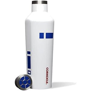corkcicle canteen - water bottle & thermos - triple insulated stainless steel, 16 oz, star wars- r2d2