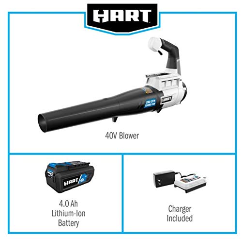 Hart 40-Volt Cordless Turbo Fan Blower, 280 CFM 120 MPH (Includes Battery and Charger)