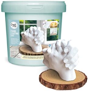 craft it up hand casting kit diy plaster molding sculpture kit | hand molds casting kit for couples | valentine's day gifts | wedding | anniversary | baby hand feet mold keepsake